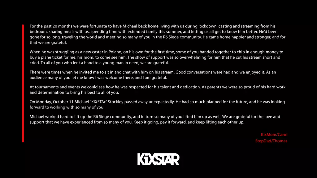 kiXstar died