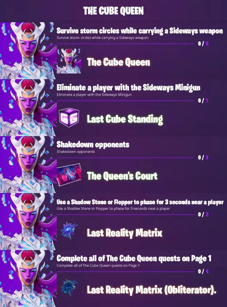 How to complete The Cube Queen Punchcard Quests in Fortnite v18.30. (Picture: Twitter / iFireMonkey)