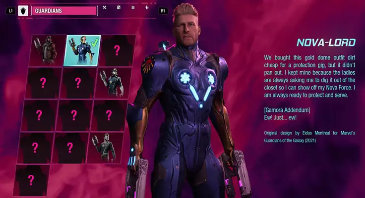 The Nova-Lord outfit is desired by many in Guardians of the Galaxy. (Picture: Square Enix)
