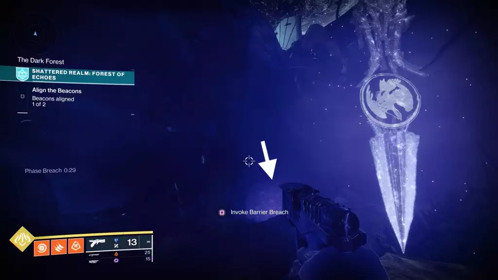 Invoke the Barrier Breach in the first area after respawning. (Picture: Bungie)