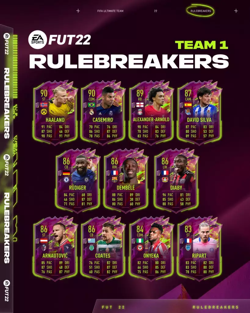 FIFA 22 Rulebreakers Team 1 release
