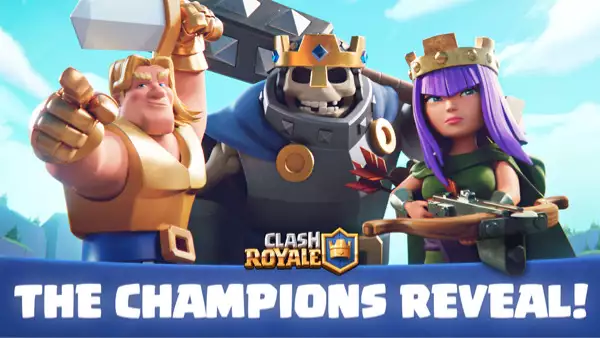 clash royale new champions rarity archer queen golden knight skeleton king